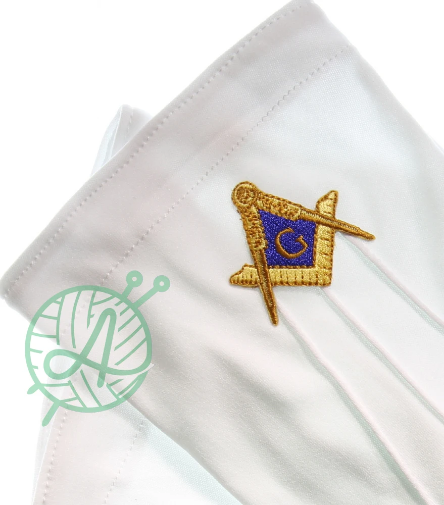 Белый масонский 100% хлопок с символом Freemason Regalia