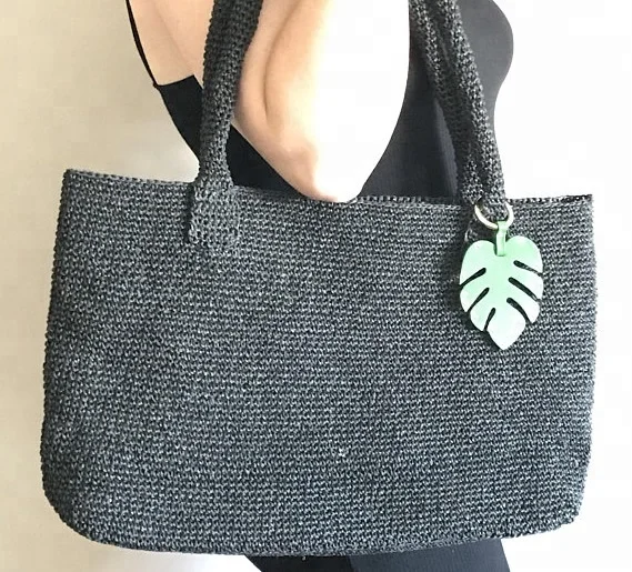 Black Raffia clutch bag for Lady