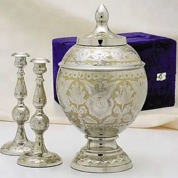 Silver Gold Cremation Urn Set Memorial Urns