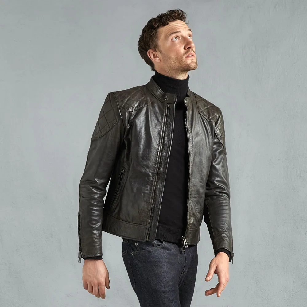 TRICUT OUTLAW JACKET In Black Signature Hand Waxed Leather