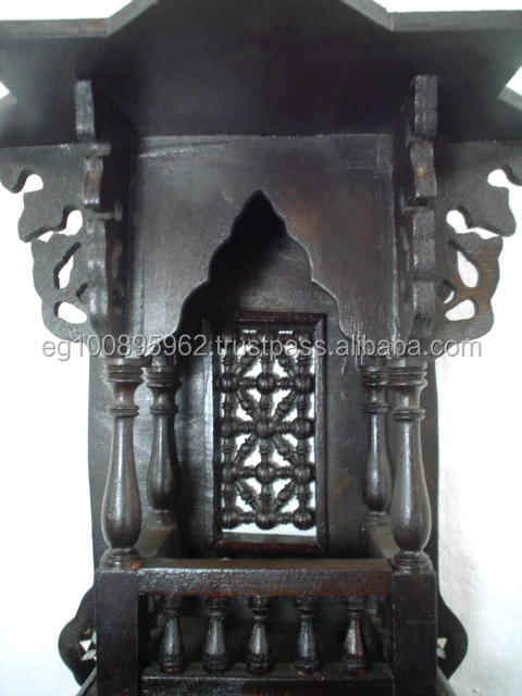 W21 Antique Style Rustic Premitive Wood Wall Shelf Console