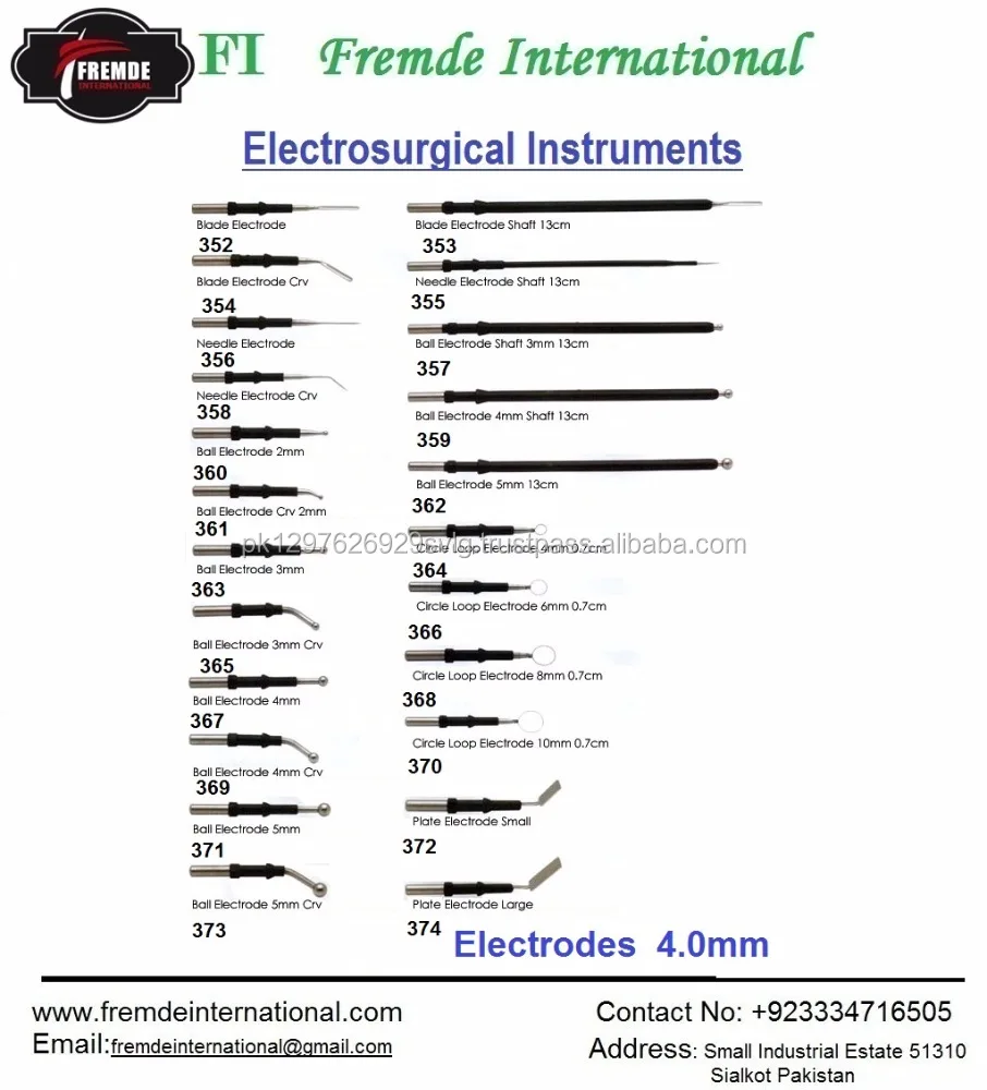 Electrodes 4.0mm single use /Reusable Electrodes blade electrodes,Needle Electrode,Ball Electrode etc Certified By CE