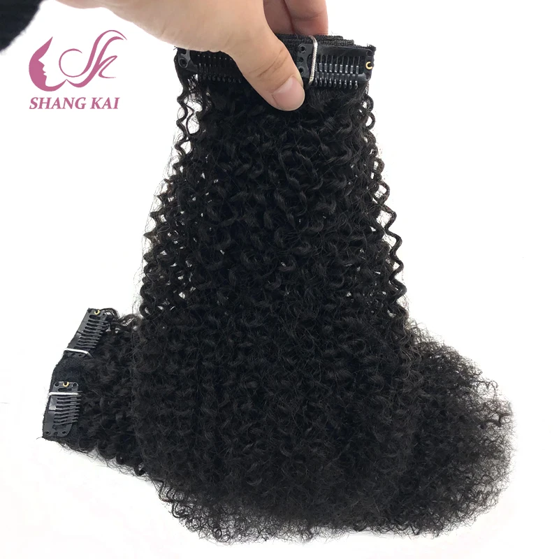 Wholesale Price Kinky Curly Indian Hair Clip In Hair Extensions