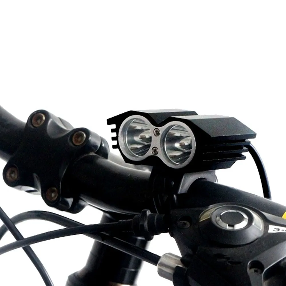 Rechargeable Waterproof 3000LM Bike bicycle Headlight MTB Light 2 CREE LED Lights
