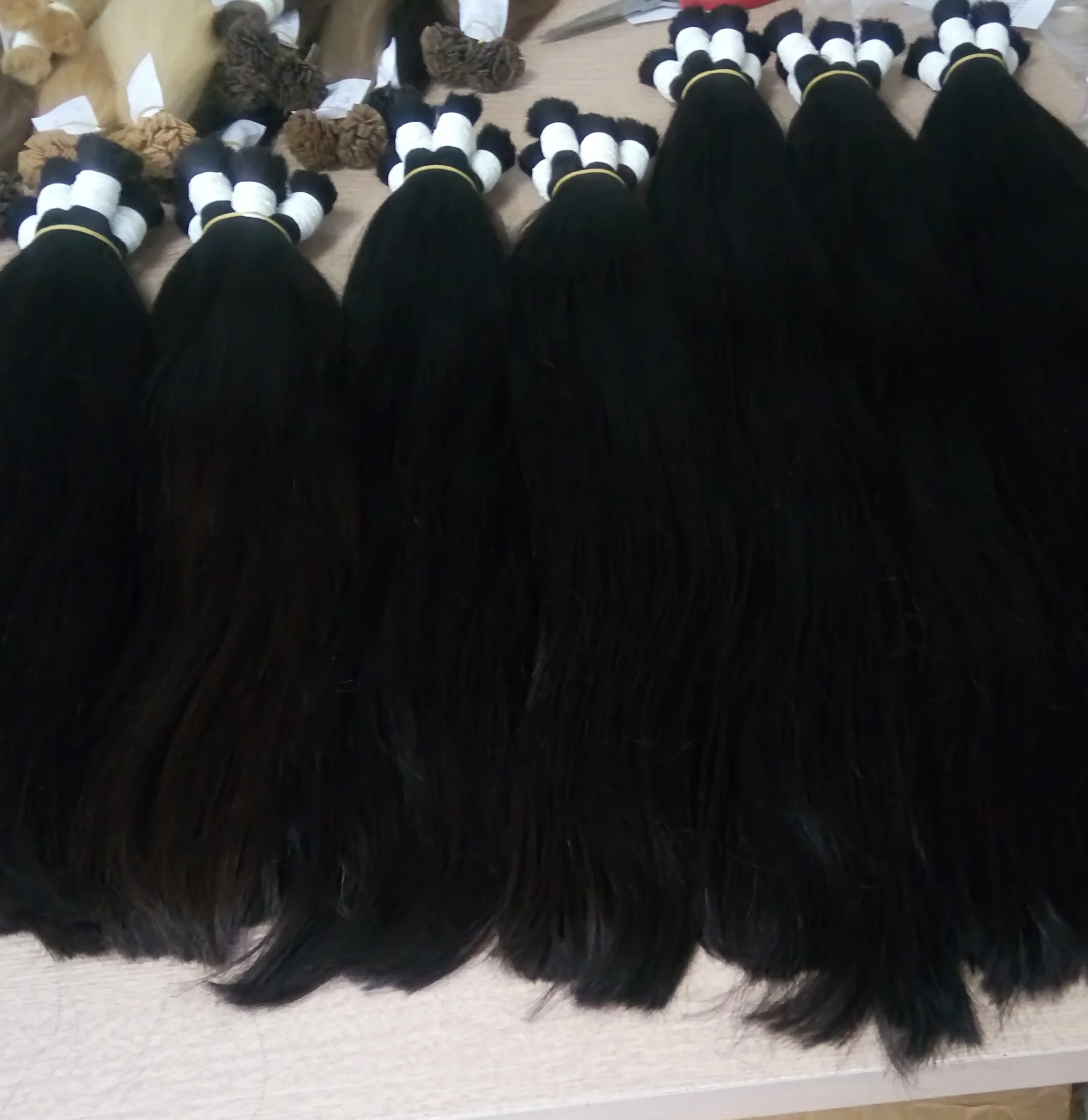 100% HUMAN HAIR BULK STRAIGHT NATURAL HAIR EXTENSION