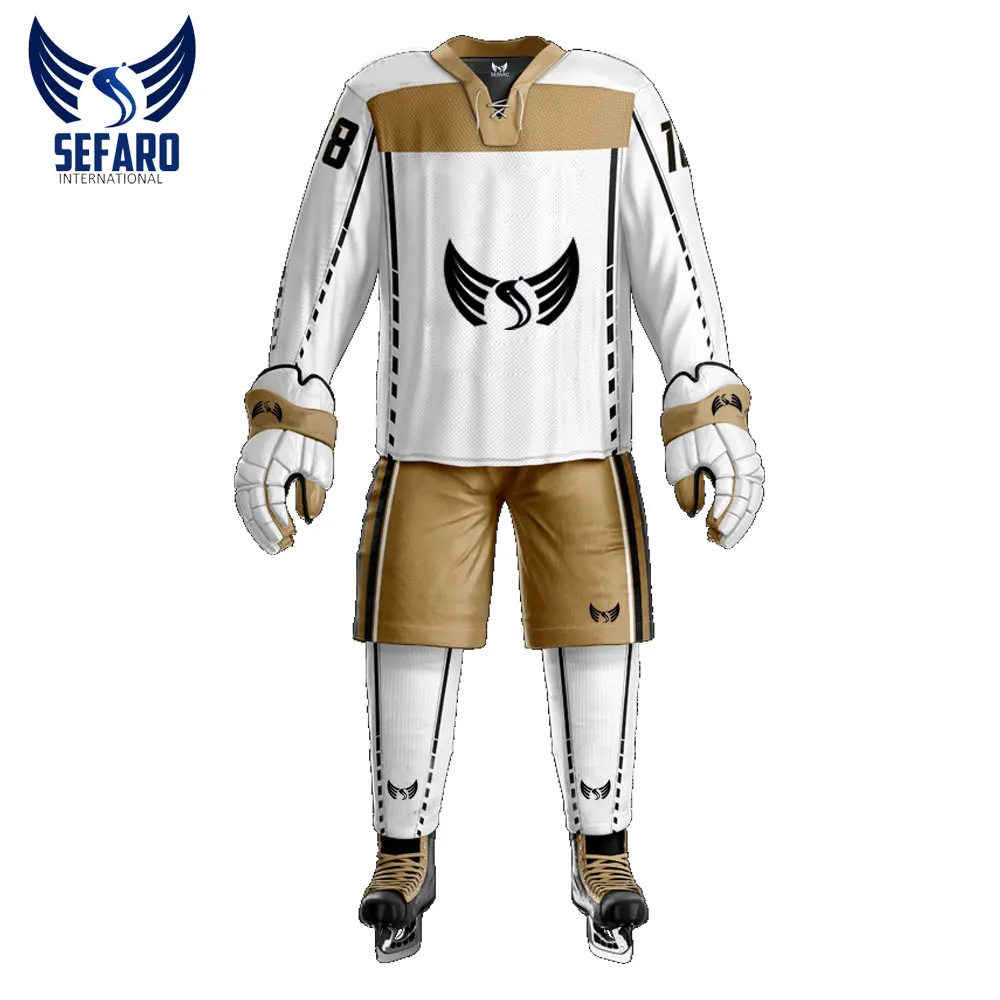 Uniforms Use Vintage 100% Polyester Funny Sublimation Embroidered Long Sleeve Custom Man Ice Hockey Jersey
