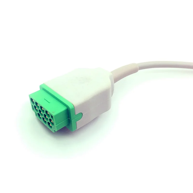 5 Snap-on lead ECG cardiac monitor cable with attachment snap connectors buttons electrode