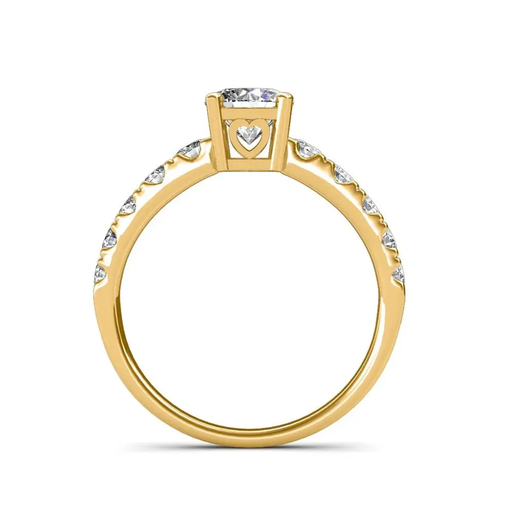 14K YellowGold Real Diamond Wedding Ring