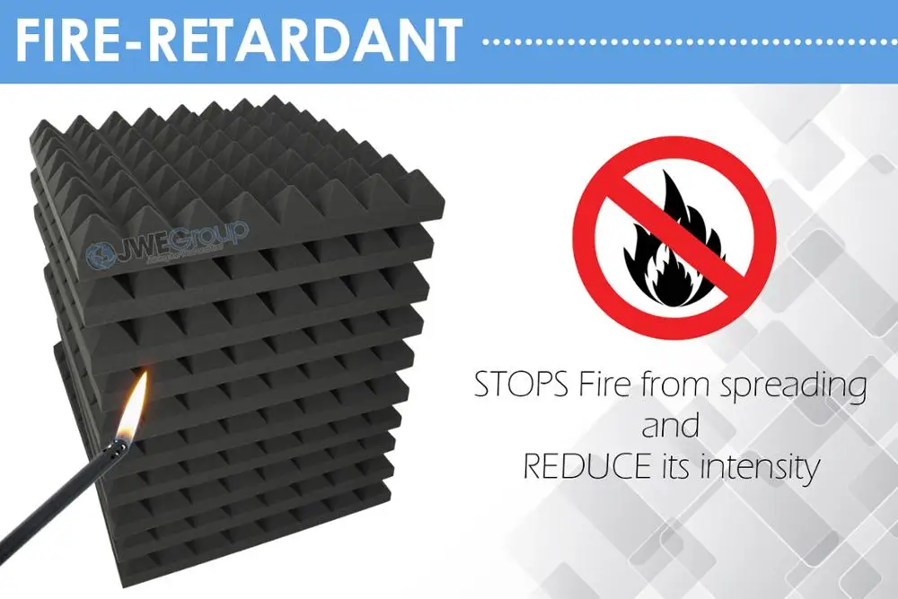 Arrowzoom Acoustic Panels Pyramid Sound Absorbing Acoustic Treatment Tiles 50x50x5 cm Recording Studio Noise Cancellation