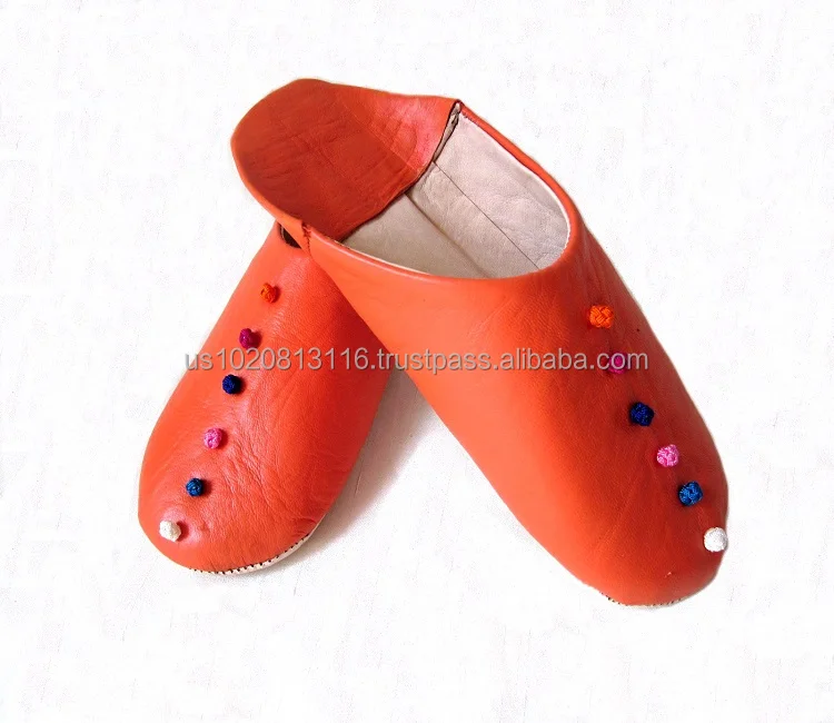 Moroccan Genuine Leather Ladies Babouche Slippers