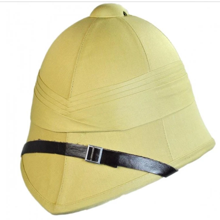 Dark Khaki hats men RENOVATED BRITISH STYLE PITH HELMETS color free size Leather chinstrap Wholesale