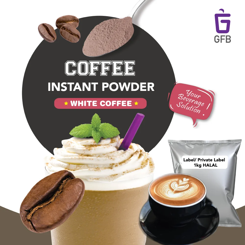 Оптовая продажа, Малайзия, белый кофейный порошок, смесь, 1 кг, Халяль для кофейни