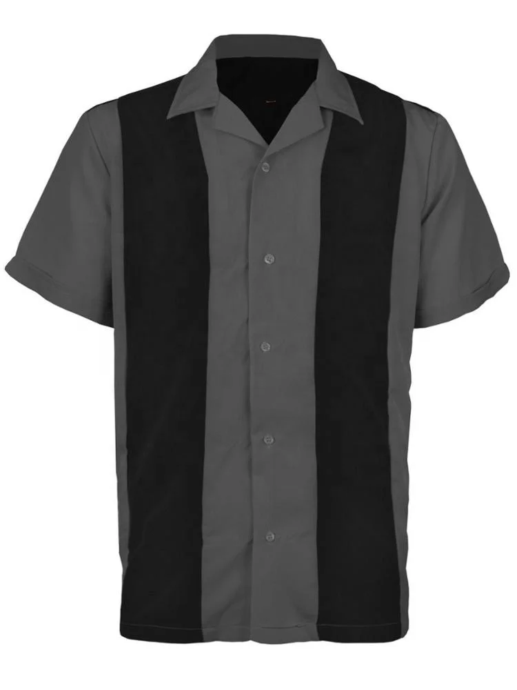 
custom two tone colorful retro sport bowling shirt for men 