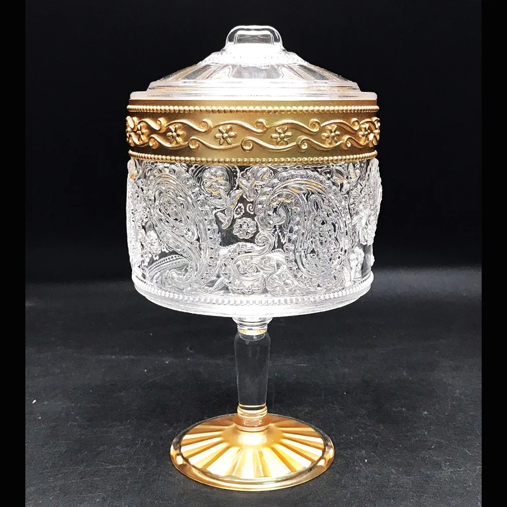 BPA free  Gold rim Plastic Acrylic candy jars