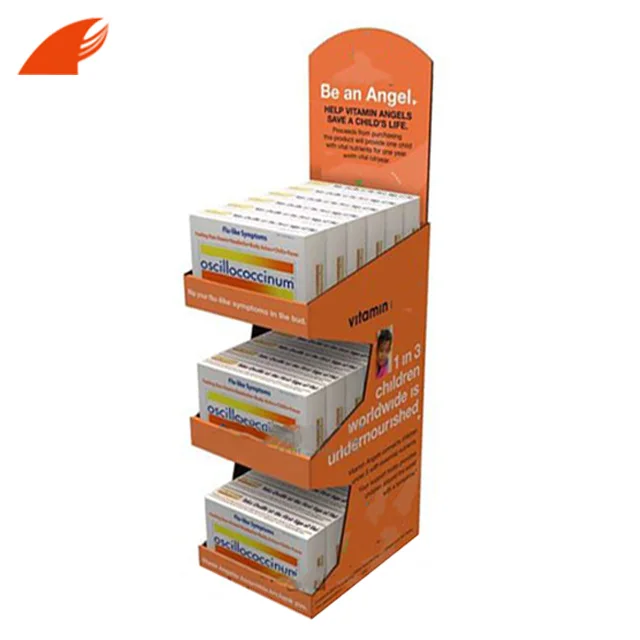 ECO-friendly Corrugated Cardboard POP Display Stands for Vitamin/Fiber Pharmacy Products Display