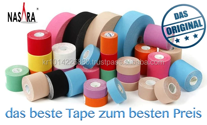 Kinesiology Tax Tape NASARA Original ( OEM Order) Elastic waterproof sports tape for physical therapy