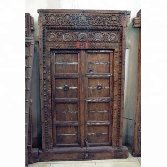 Vintage Hand Carved Old Wooden Doors Modern Design Waterproof Steel Stainless Steel Fiberglass Screen Netting Polymer Hotels