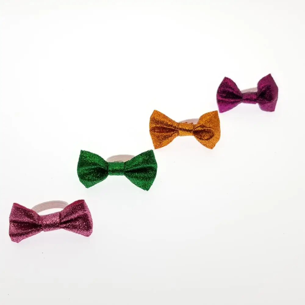 Разноцветный Блестящий галстук-бабочка с эластичной петлей, светящаяся в темноте лента для косметического Бабочка для бутылки