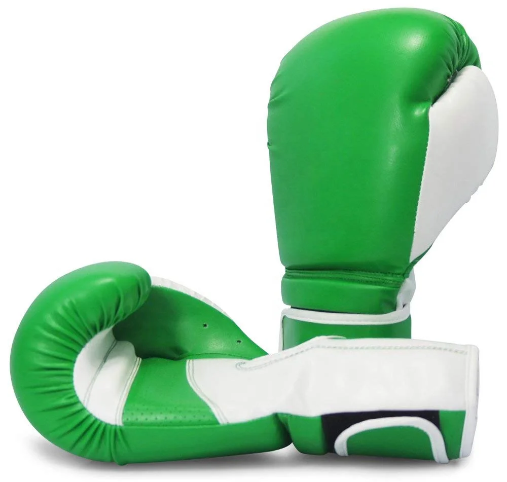 High Quality PU Boxing gloves, Green and White / Orignal Leather Boxing gloves / Custom Boxing Gloves