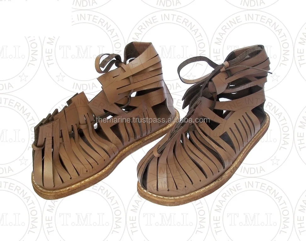Medieval Cosplay Roman Legion Armor Sandal Leather Shoes Available Size 9 &10 Casual Men Sandals Viking Pirate Halloween Costume