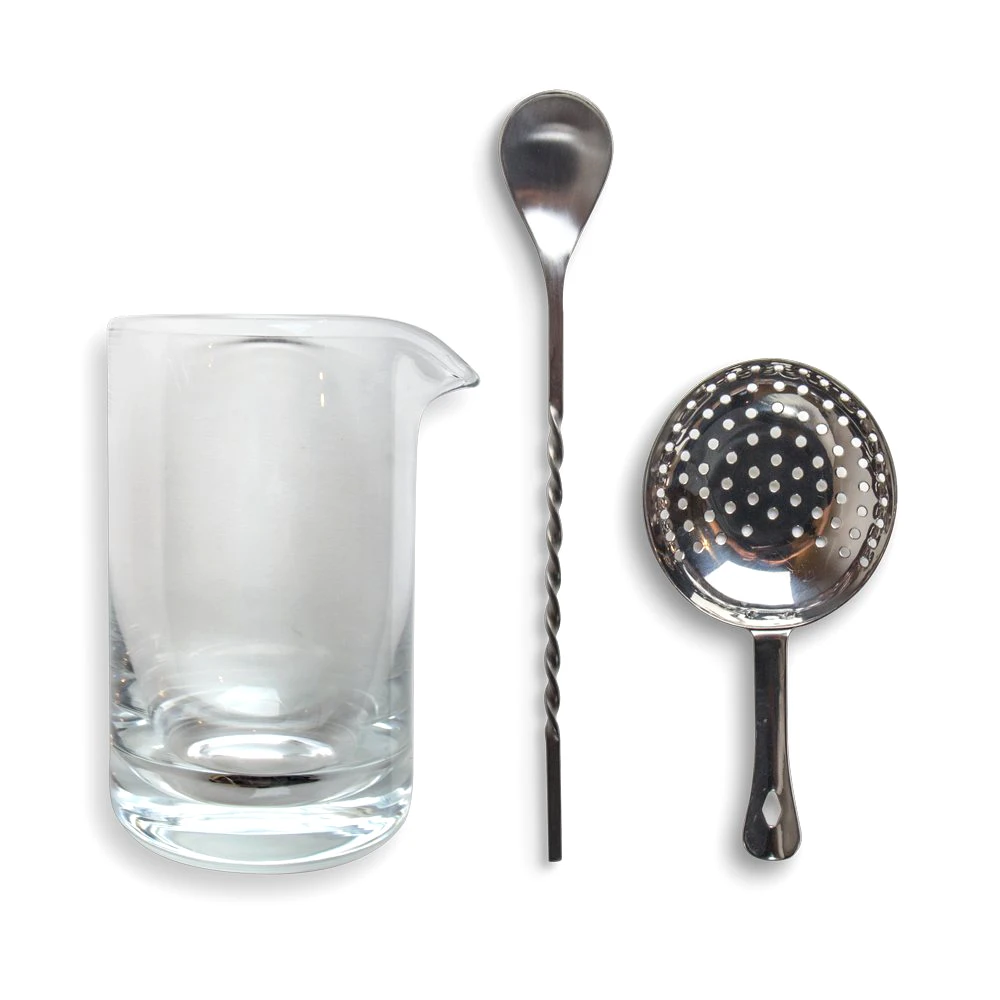 Bar set of  glass, Julep Strainer,Bar stirrer spoon Cocktail mixing set for bar