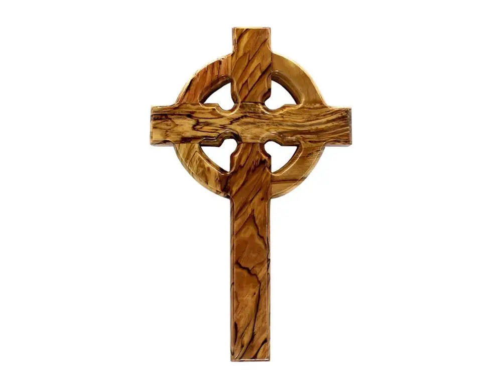 Olive Wood Celtic Cross/Bethlehem olive wood factory supplier