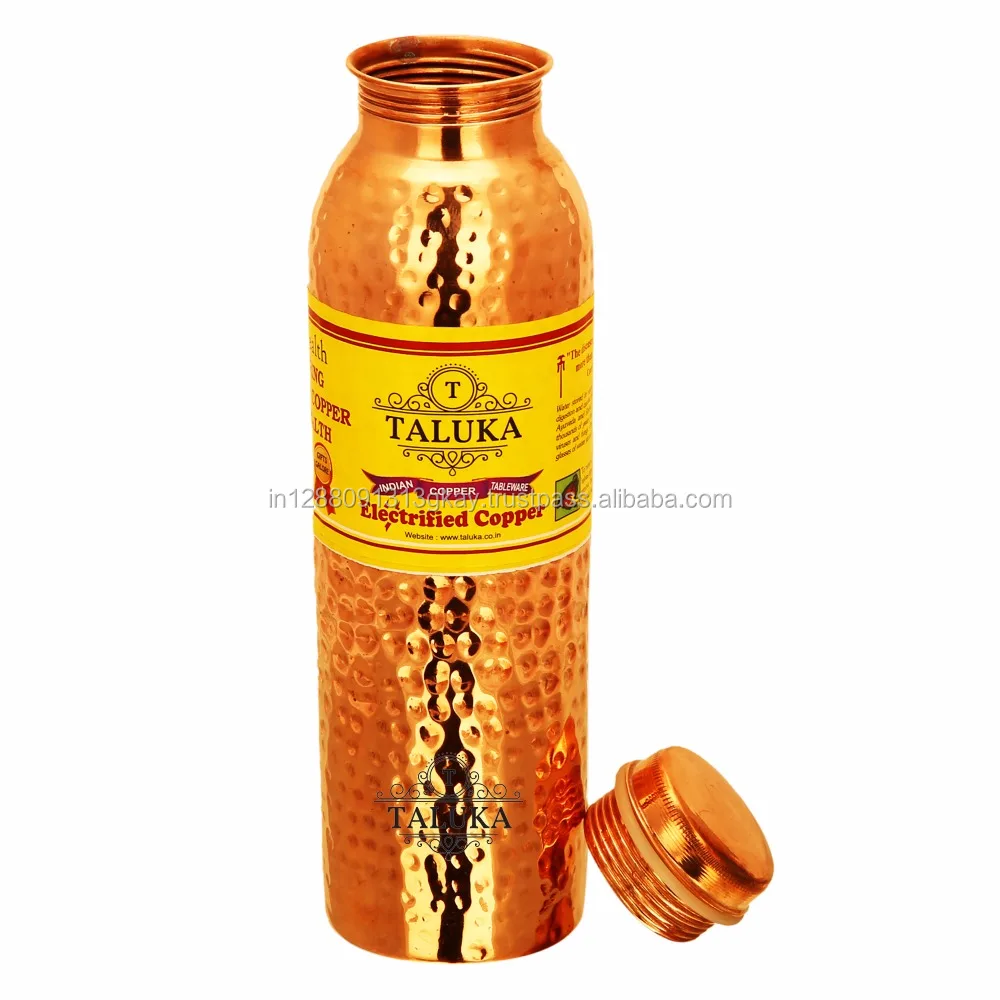 Best quality hammered designer leak proof 33 oz pure copper water bottle