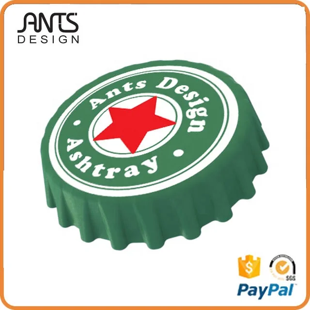 Novelty High Quality Cow pattern Beer cover Shape silicone ashtray