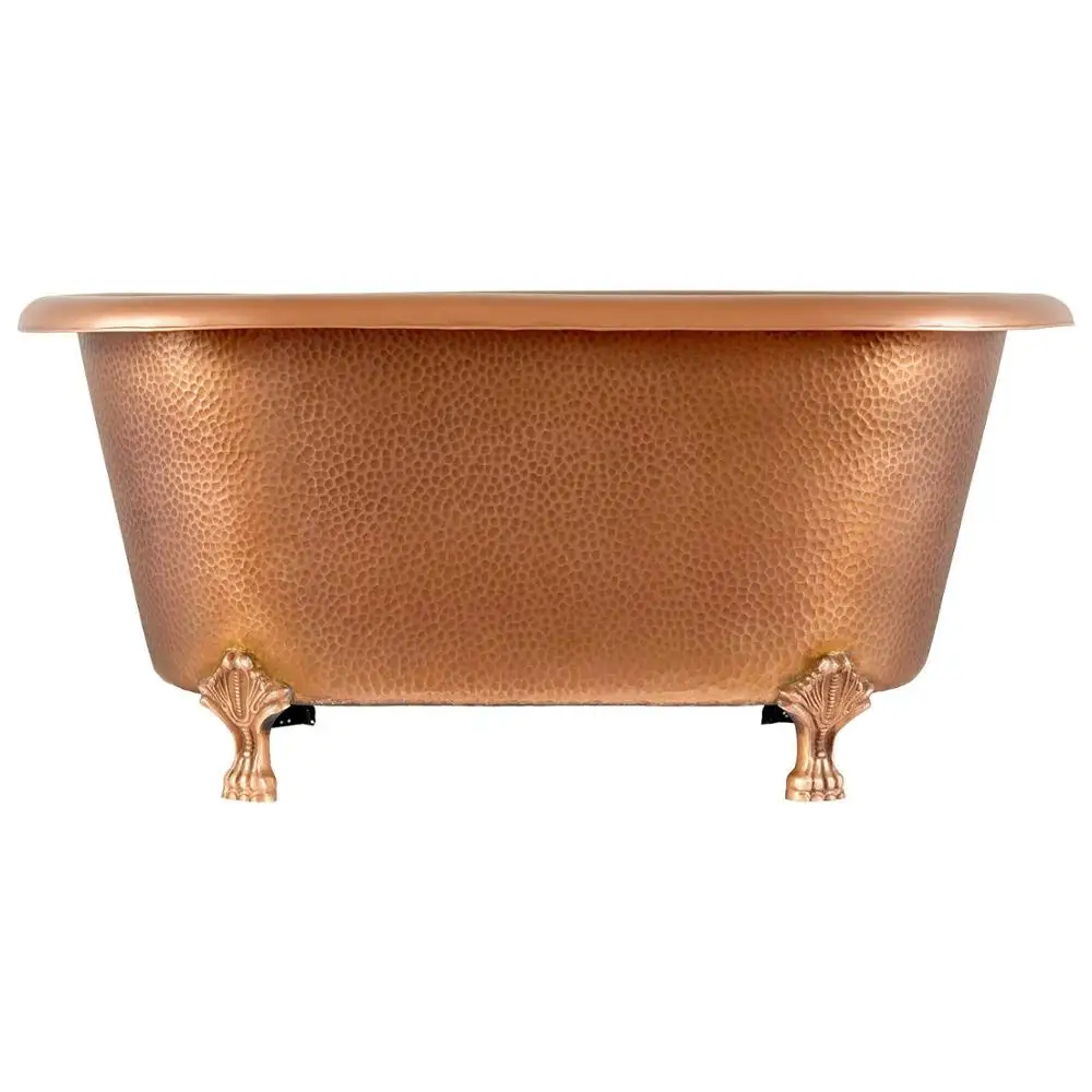 Nickel 1080 X 420 MM Luxury Copper Baby Bathtub 16 Gauge Polished Hammered Exterior Antique Bathtub with Hot Tub Features