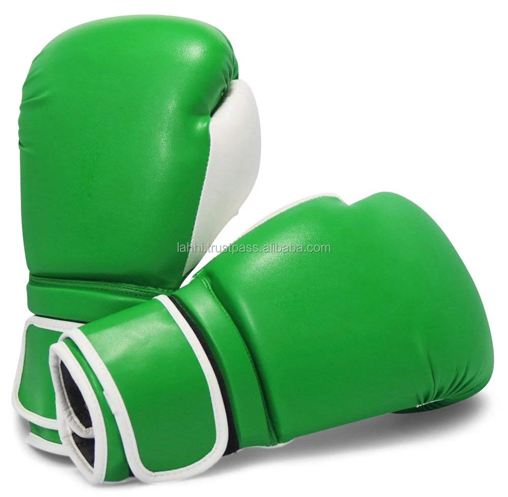 High Quality PU Boxing gloves, Green and White / Orignal Leather Boxing gloves / Custom Boxing Gloves