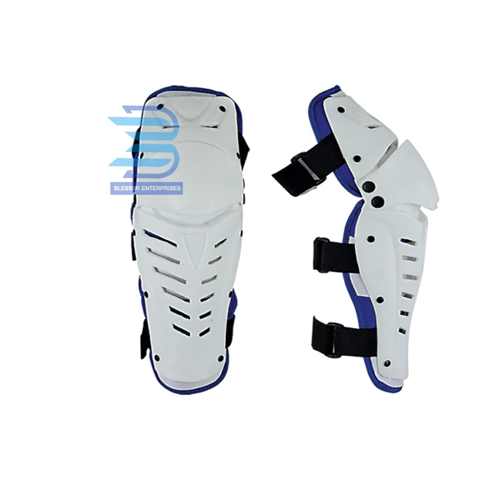 Wholesale Bike Rider Protection Guard High quality Motocross White with Blue Knee guards shin Pad