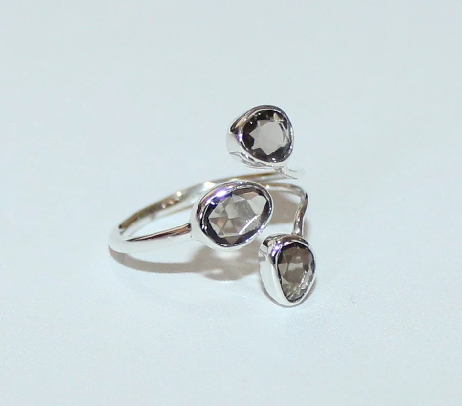 Smoky Quartz Ring Women Fashion Wedding Jewelry 925 Sterling Silver Solid Rings Bulk Wholesale Silver Jewelry From Suppliers