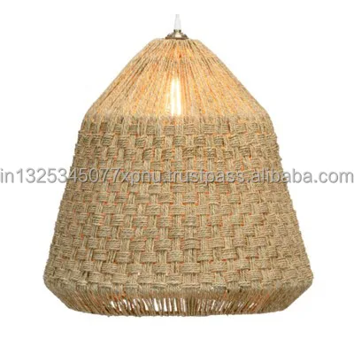 Jute-Wrapped Wire Pendant Lamp Stylish Chandelier & Pendant Light  Wire Pendant lamp with jute wrapped