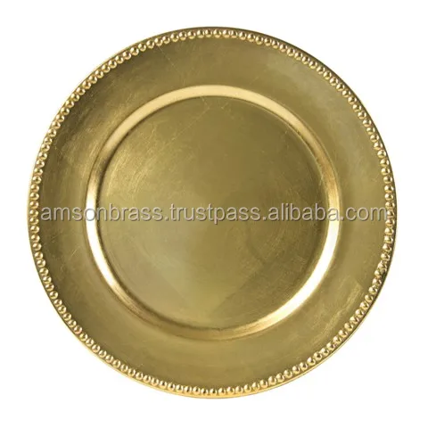 Premium Quality Charger Plate Luxury Design New Design Decorative Metal Charger Plate Embossed Charger Plate