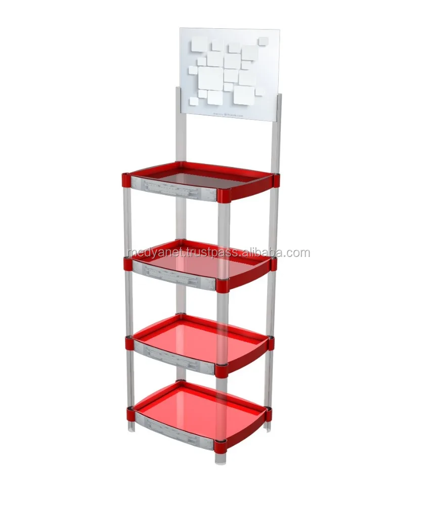 Wholesales High Quality Promotion Products Injection Plastic Rack Display Bottle Shelf Display Stand