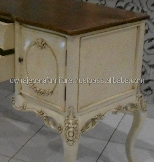 Classic Wooden Mahogany Furniture Makeup Table French Style