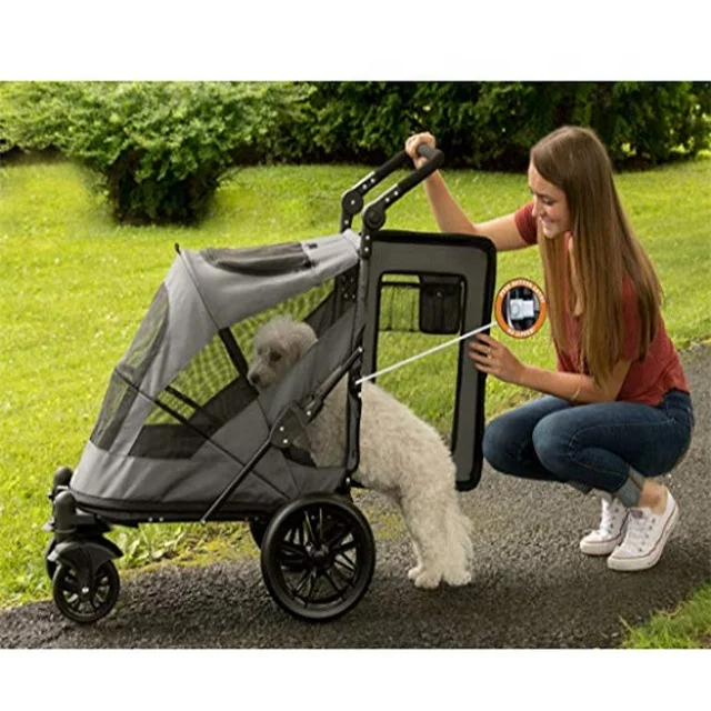 Dog pet Stroller  for  Dogs Pet Can Easily Walk in/Out No Need to Lift pet