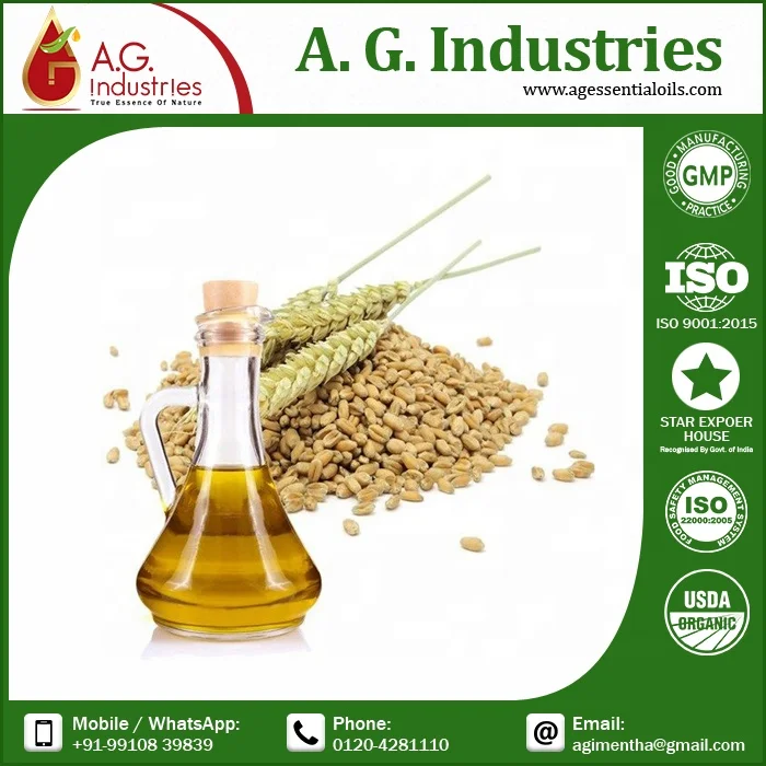 Natural Cold Pressed Wheatgerm Oil Supply to Apply on Skin And Hair buy pure wheatgerm oil from india larges manufacturers