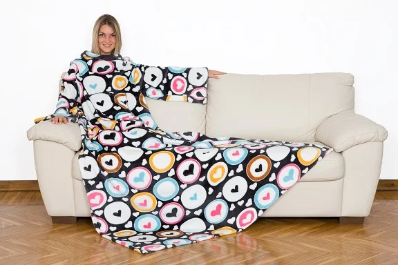 KANGURU DELUXE SOUL FLEECE BLANKET WITH SLEEVES WITH POCKET