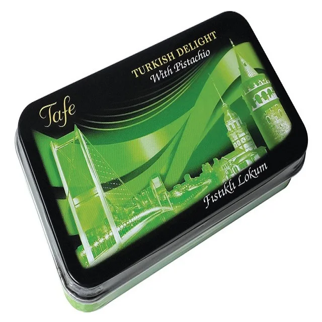 Tafe Turkish Deligth with Double Roasted Pistachio in Tin Box 70 gr - 501 code(Lokum)