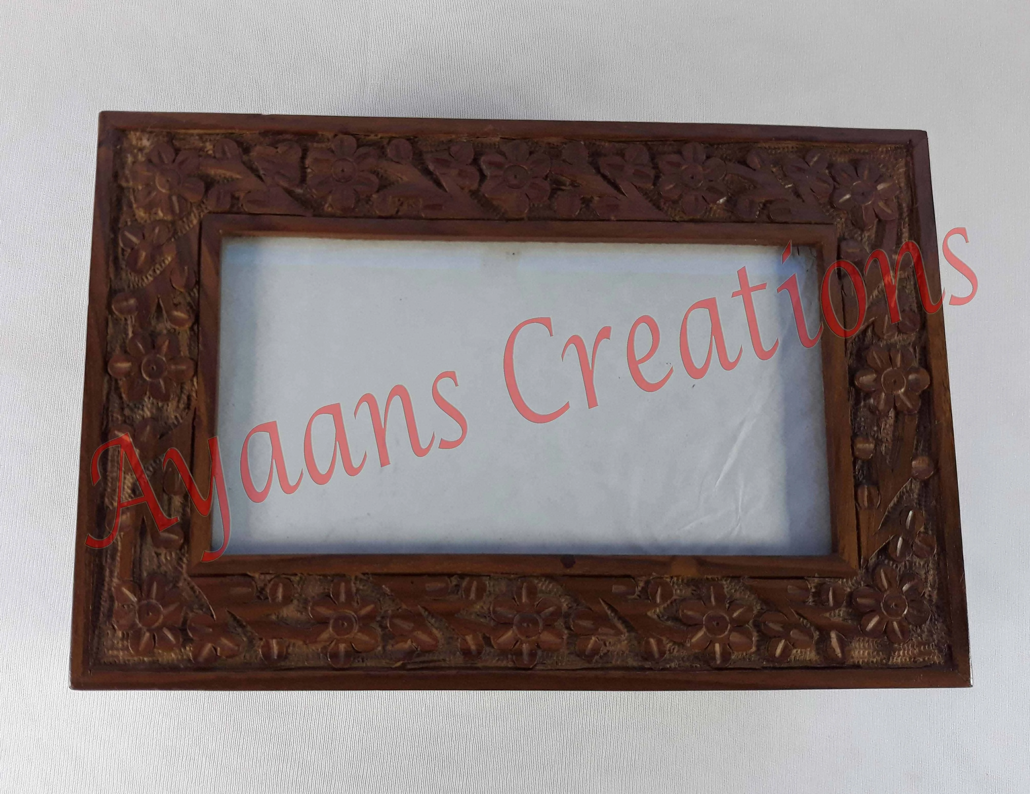 Sheesham Wood Carved Photo frame Urn  [Model No. AC 3964]
