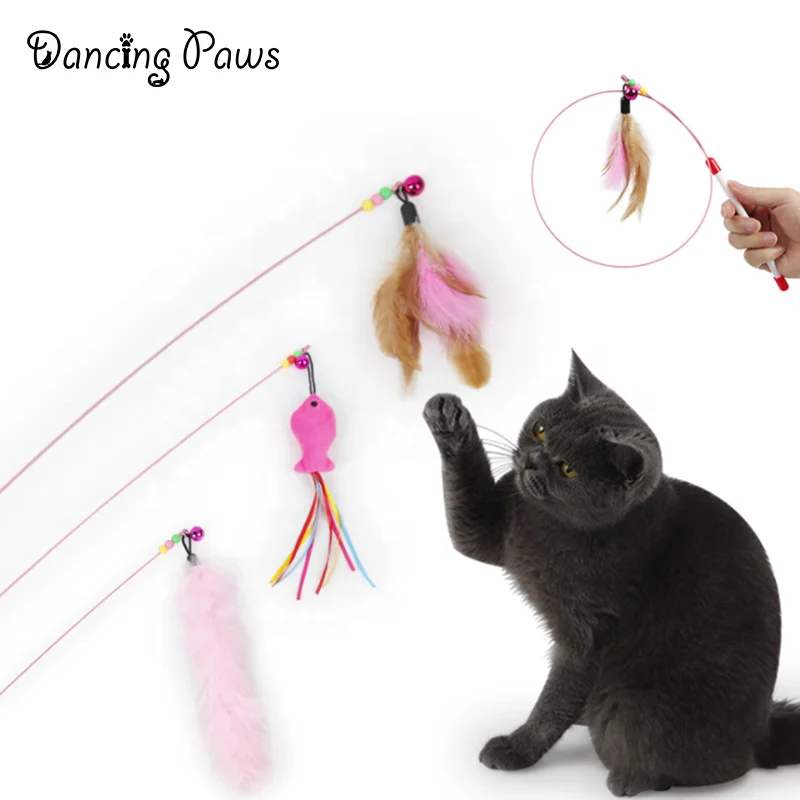 Kitten High Quality Toughness Feather Cat Teasing Stick Toy Interactive pet toy