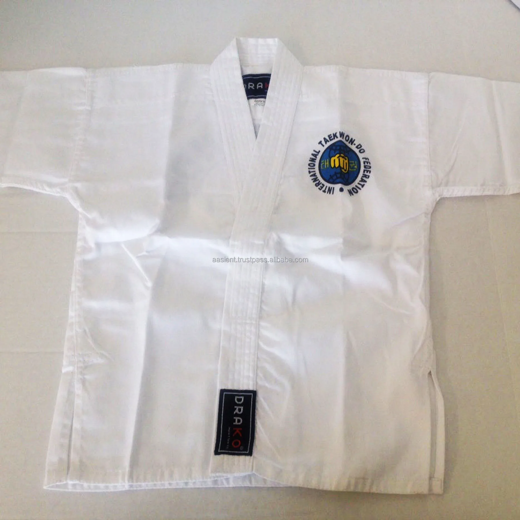 World TaeKwondo Uniforms Dobok Black V-Neck Tae Kwon Do