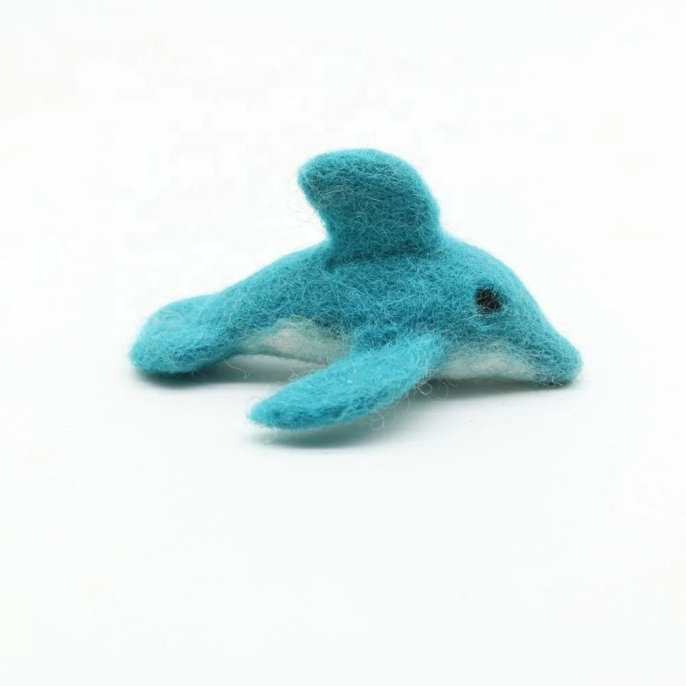FCT-023, Wool Felt Dolphin for Cats, Felted by Skilled and Talented Women Artisans of Nepal from Eco-friendly New Zealand Wool