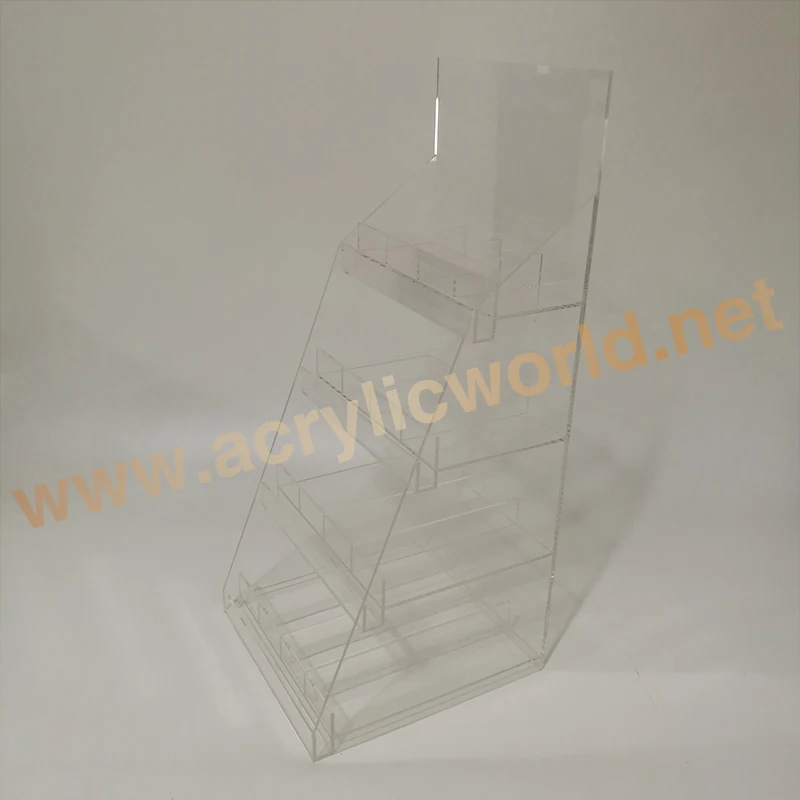 Customized Nail Polish Holder Acrylic 4 Step Counter Display cream Bottles shelf cosmetic display counter