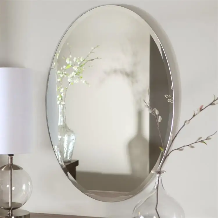 Oval Frameless Bathroom Mirrors/Decoration Designs Frameless Mirror Mounting Hardware