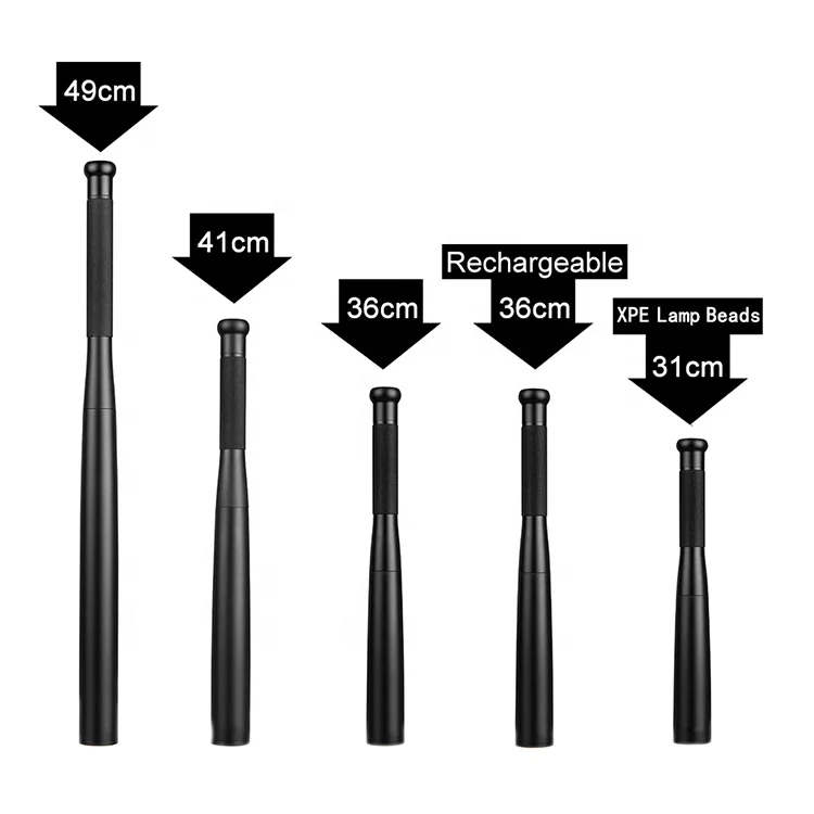 Baseball bat aluminum flashlight self defence baton flashlight torch police security baton