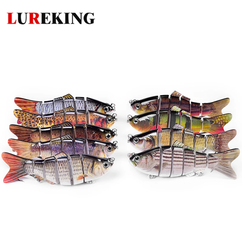 Hot Sale 3D Eyes Multi Jointed Fishing Lures Easy to Catch Bass fish, 6 Sections Swim Bait for Bass Fishing