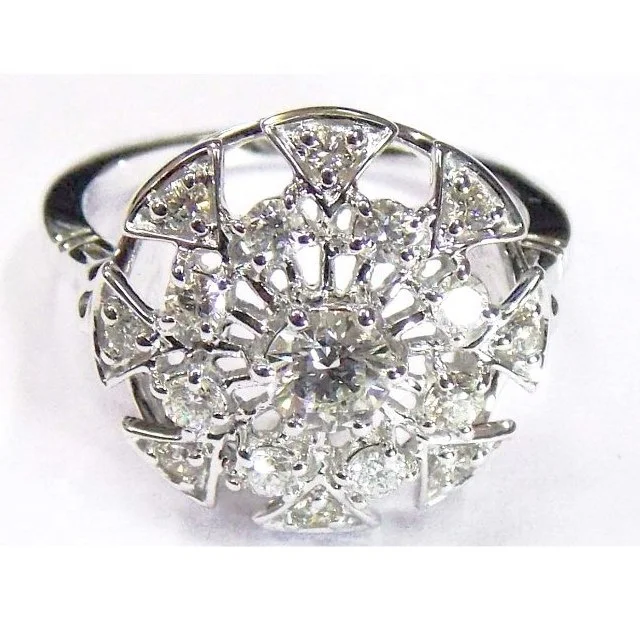 Perfect Designer Wedding Engagement Ring having 1 Carat total weight of Diamonds 14K White Gold Rings