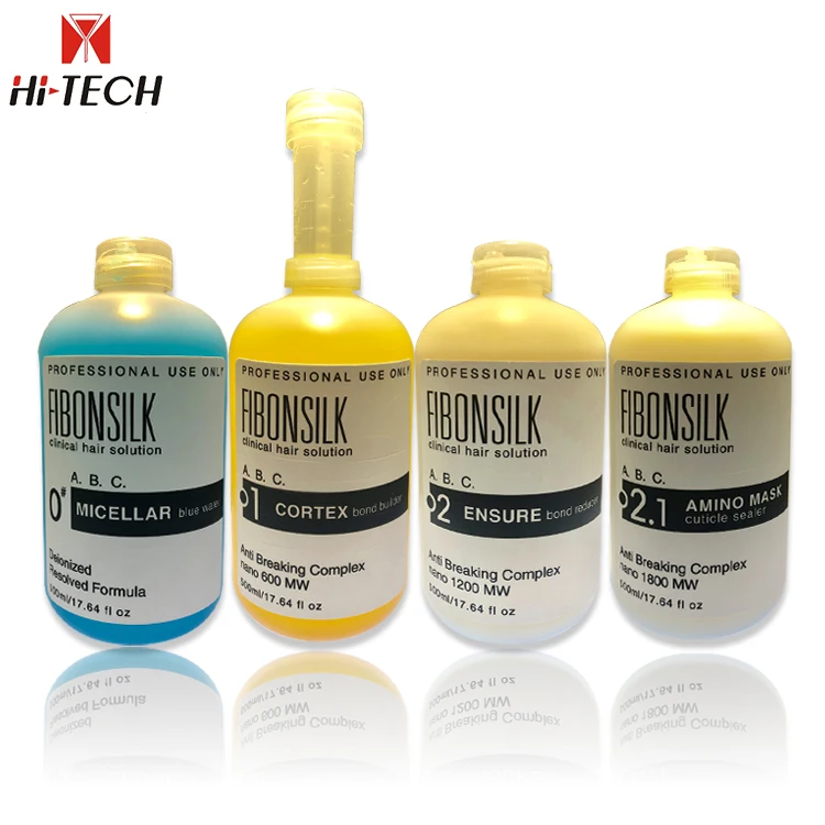 Fibonsilk clinical hair care repair bond reducer anti breaking complex nano hair care set plex silky hair treatment